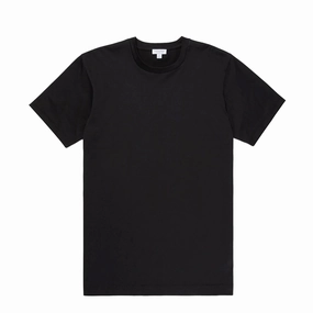 Special Deals Online Todays Hot Pick Sunspel Riviera Midweight T-Shirt Black