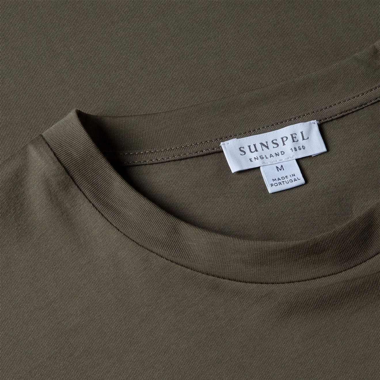 Sunspel Riviera S/S Crew Neck Tee Khaki Clearance Steal Today