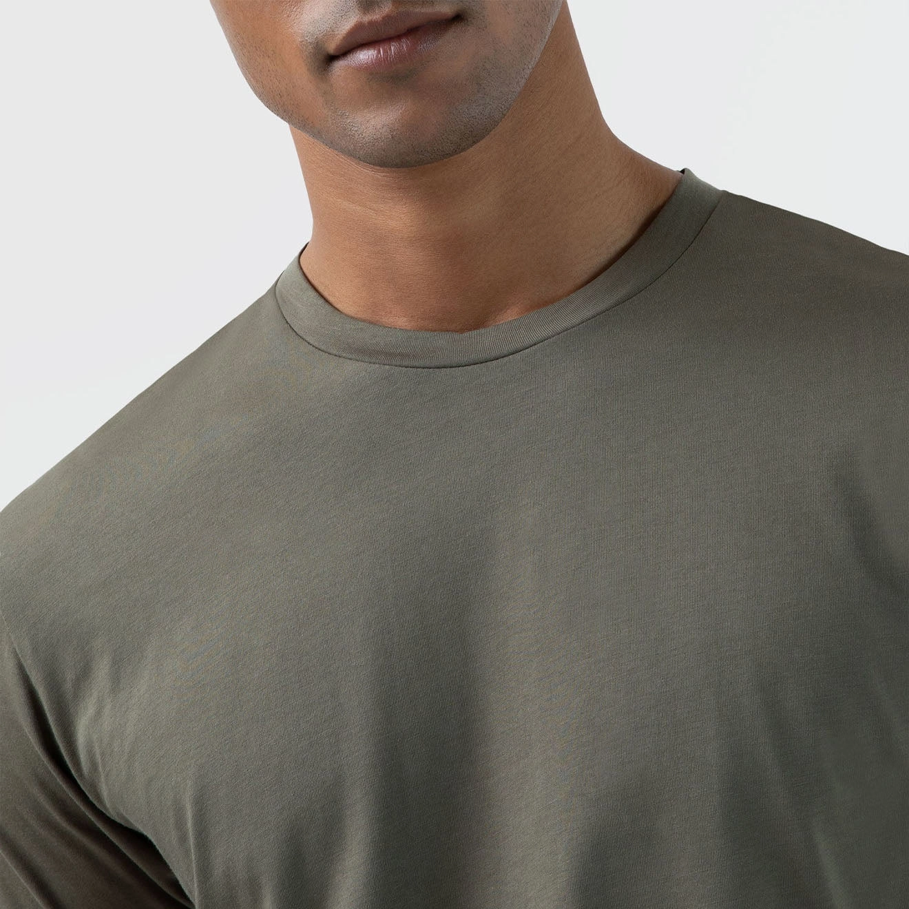 Sunspel Riviera S/S Crew Neck Tee Khaki Hot Sale Today
