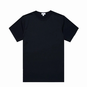 Sunspel S/S Crew Neck Tee Midnight Navy MustShop Sale