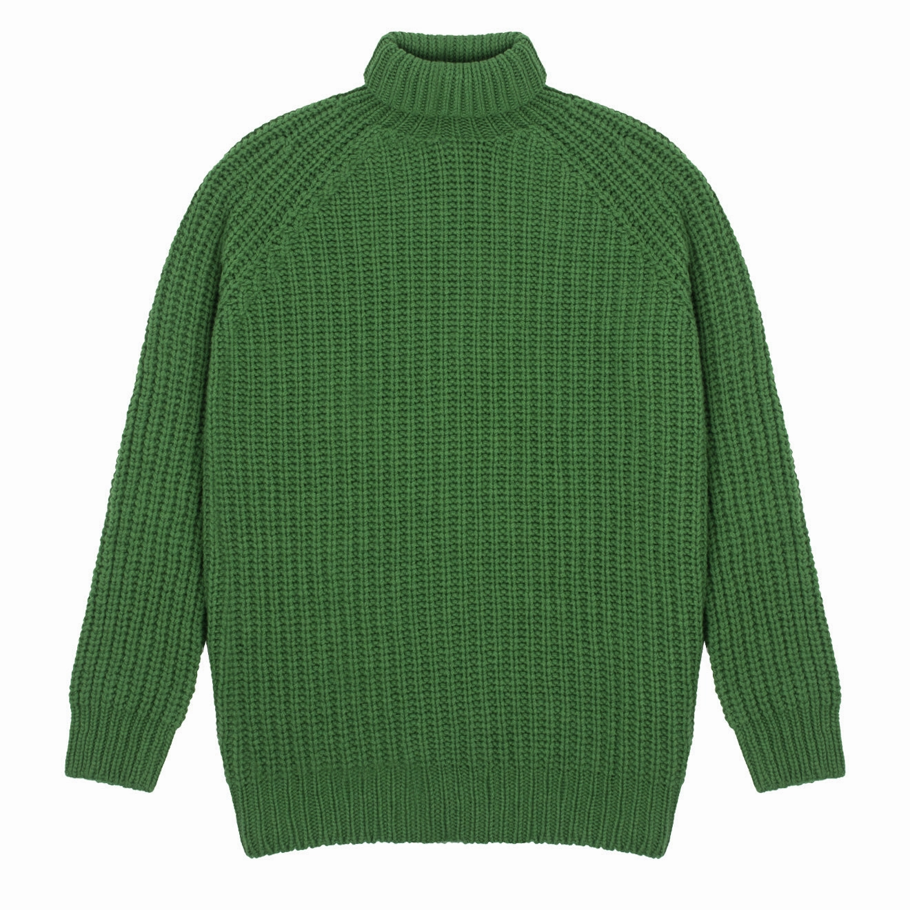 Sunspel Womens Chunky Roll Neck Jumper Bright Green Price Drop Alert