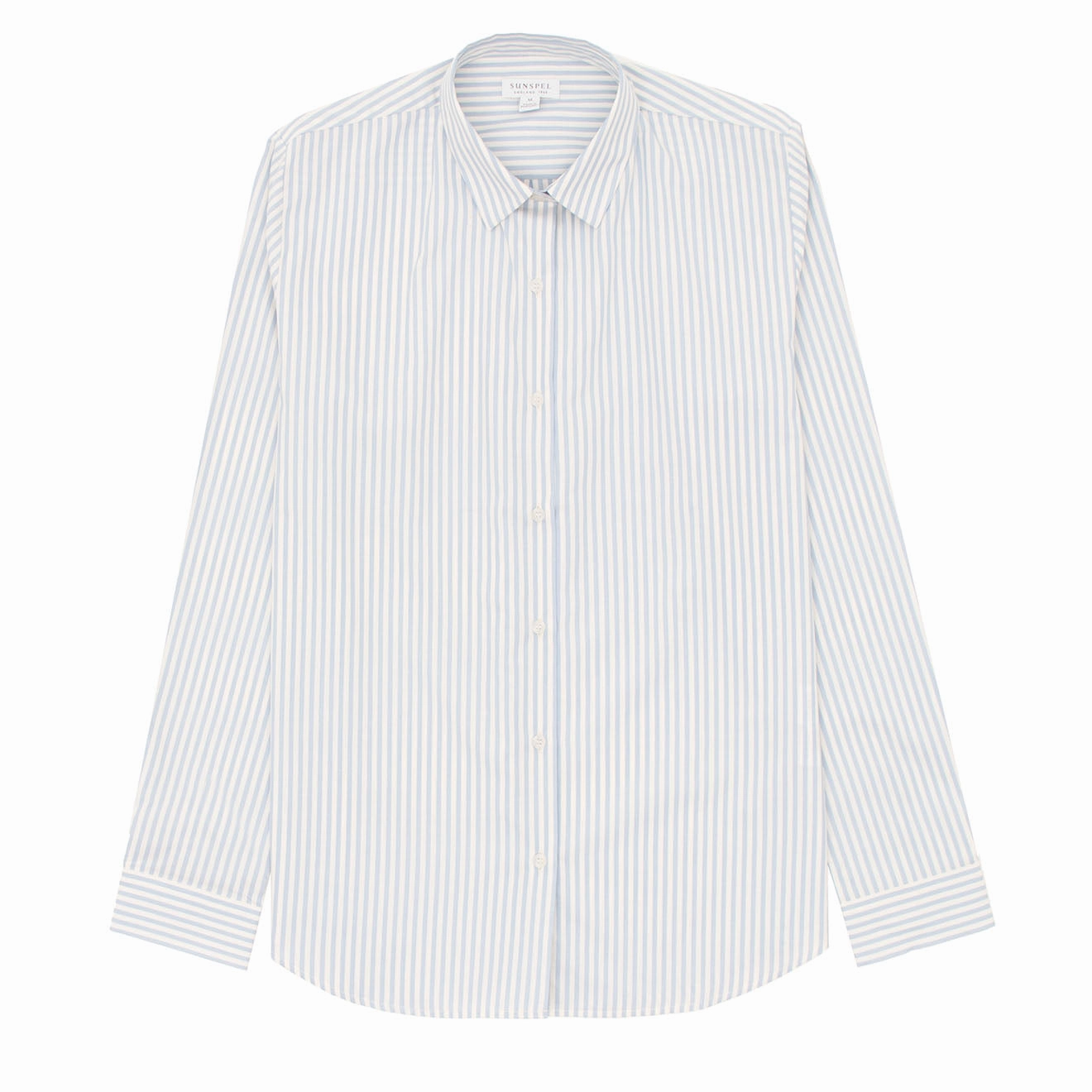 Limited Time Offer Exclusive Online Offer Sunspel Womens Classic Shirt Blue/Ecru Stripe