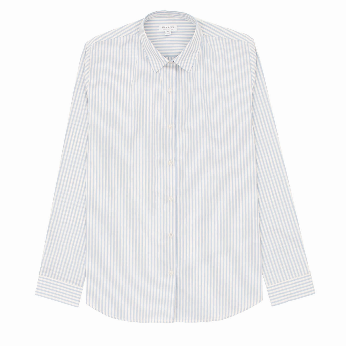 Sunspel Womens Classic Shirt Blue/Ecru Stripe Flash Discount Today Grab It Before Gone