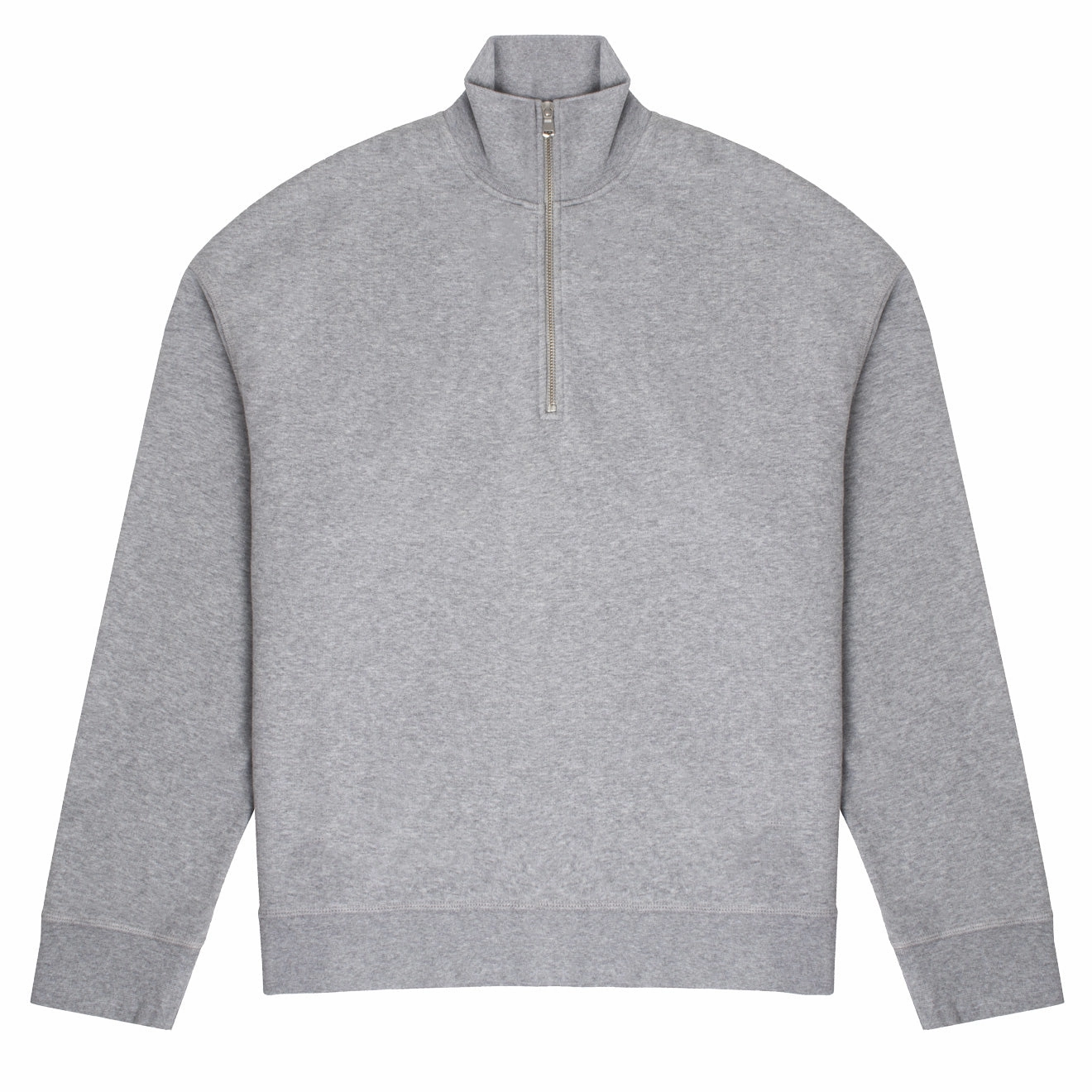 Trending Hot Deal Sunspel Womens Half Zip Loopback Sweatshirt Grey Melange
