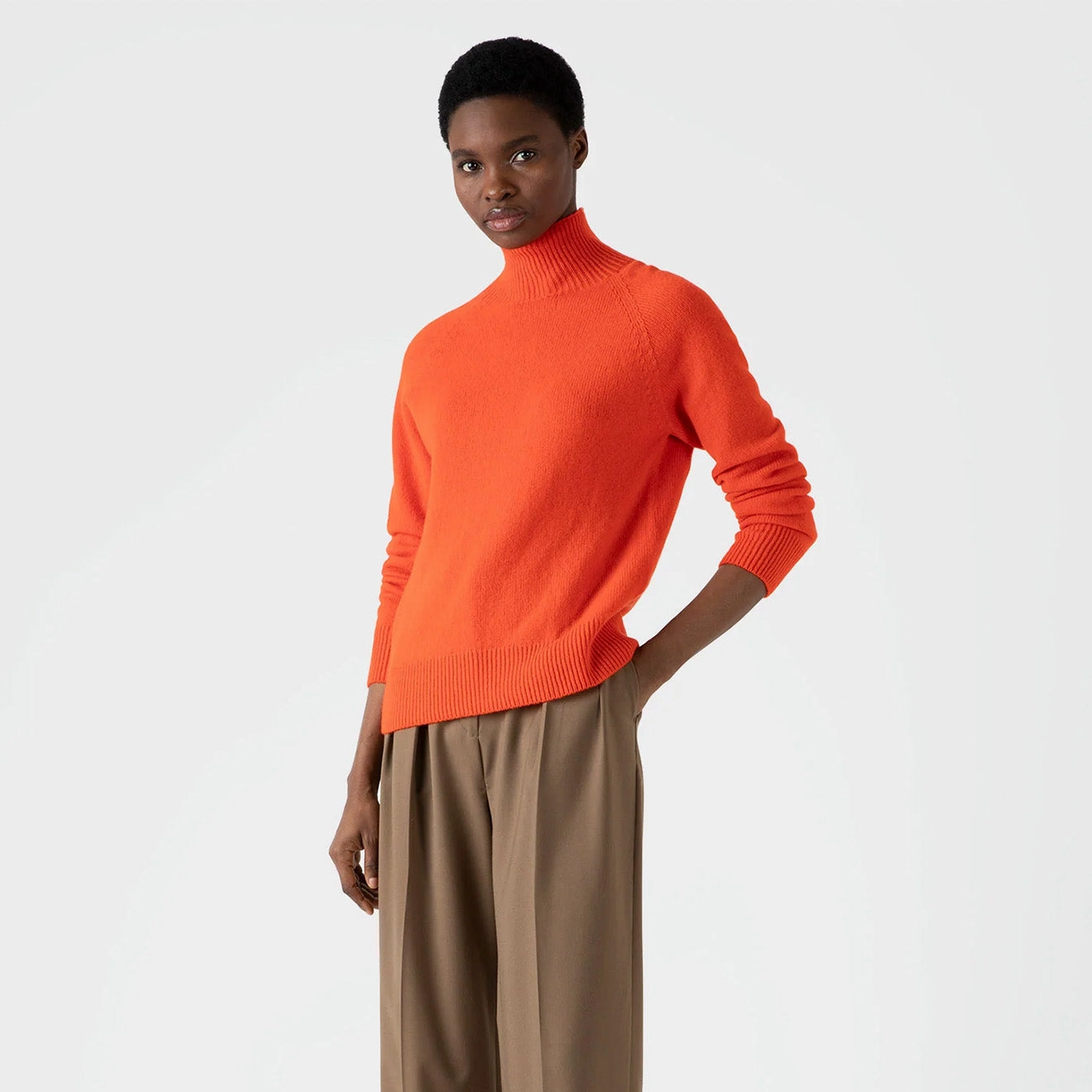 Clearance Steal Today Instant Savings Inside Sunspel Womens Lambswool Funnel Neck Jumper Magma