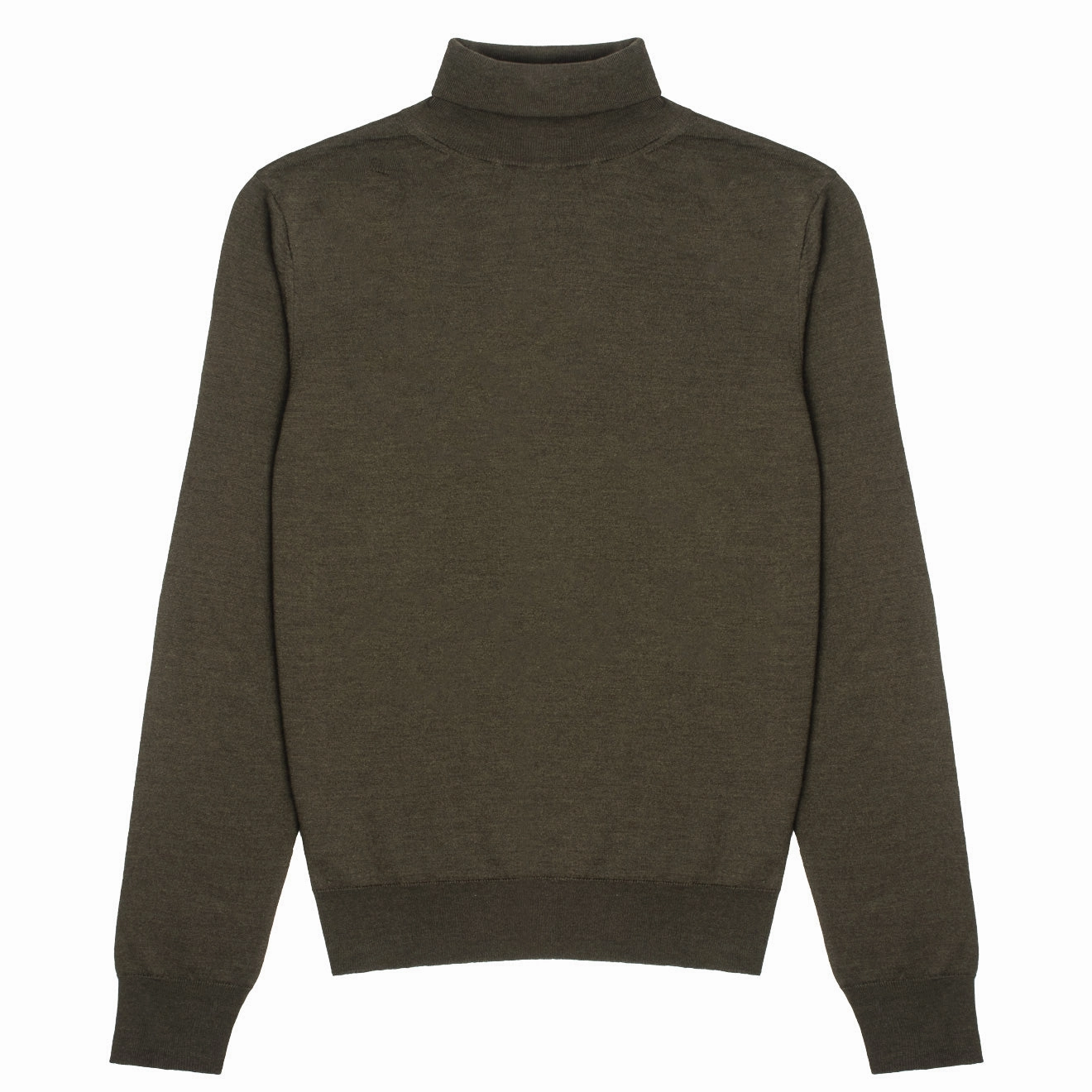 Big Savings Today Sunspel Womens Merino Silk Roll Neck Sweater Dark Moss
