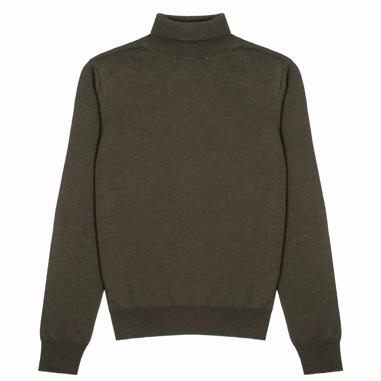 Special Surprise Sale Sunspel Womens Merino Silk Roll Neck Sweater Dark Moss