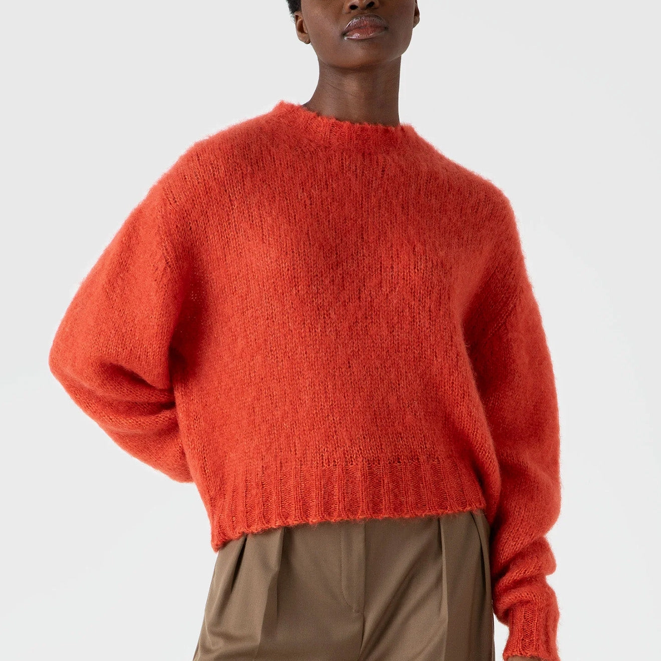 Big Clearance Event Sunspel Womens Mohair Silk Crew Neck Jumper Magma