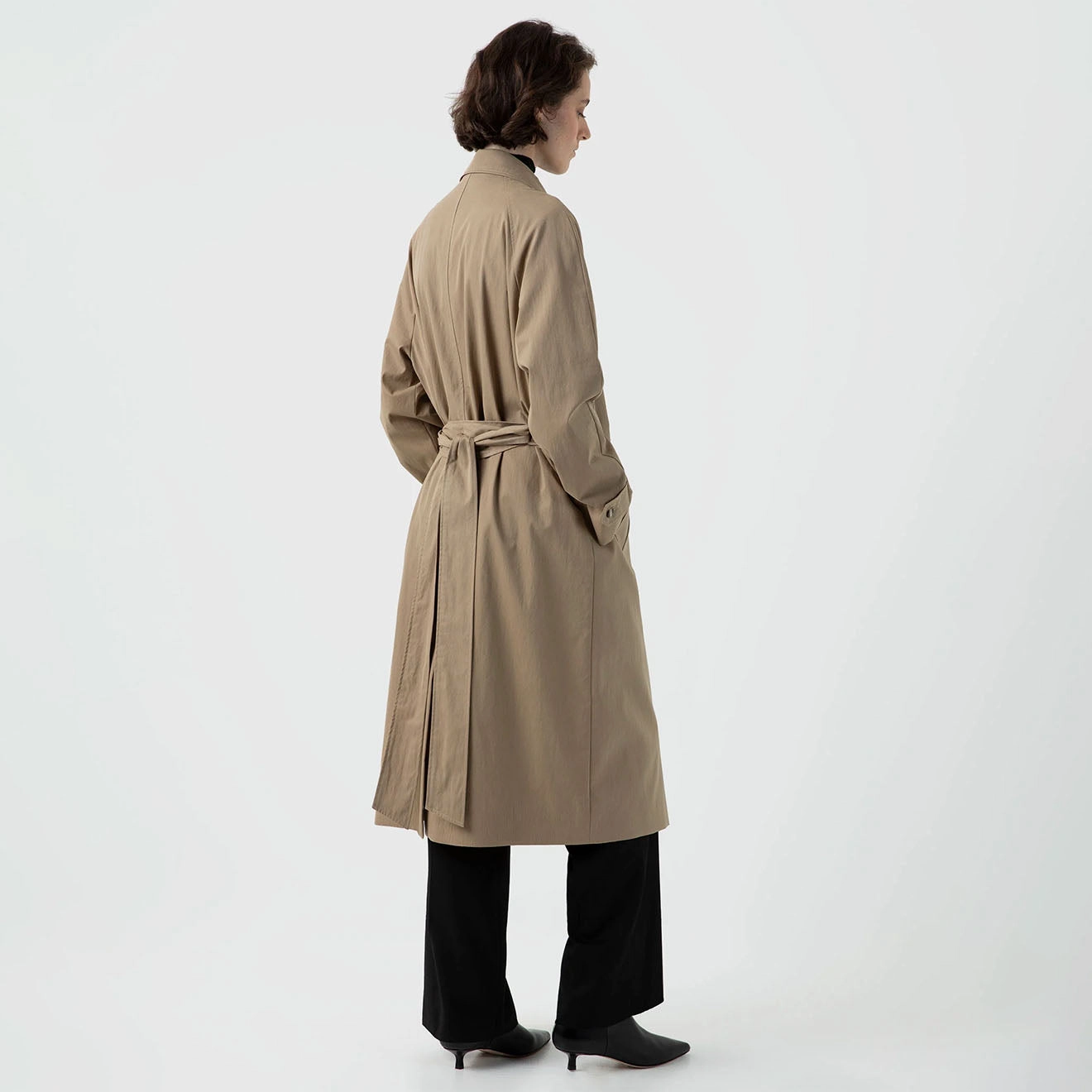 Sunspel Womens Trench Coat Dark Stone Best Deal Alert