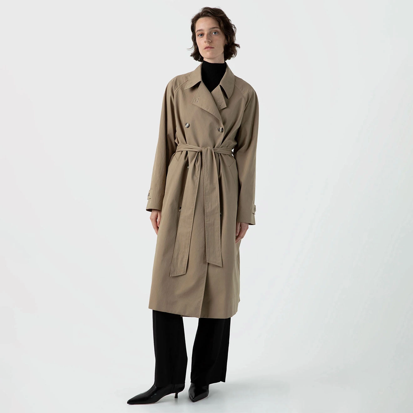 Special Offer Inside Sunspel Womens Trench Coat Dark Stone