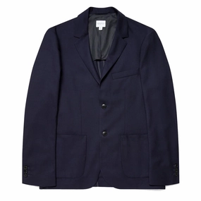 Sunspel Wool Blazer Navy Special Surprise Sale