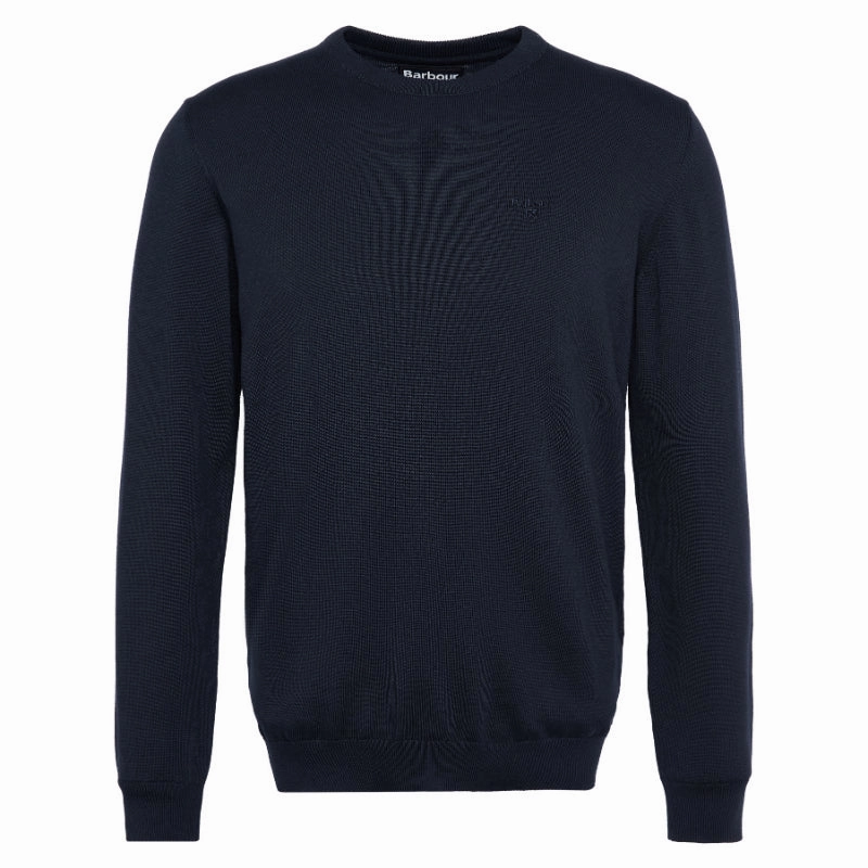 Barbour Pima Cotton Mens Crew Neck Jumper - Navy Shop Hot Picks MustHave Steals