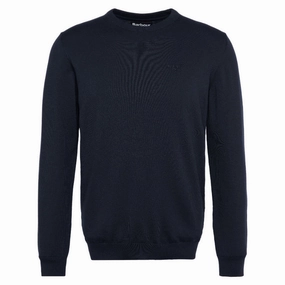 Barbour Pima Cotton Mens Crew Neck Jumper - Navy Shop Hot Picks MustHave Steals