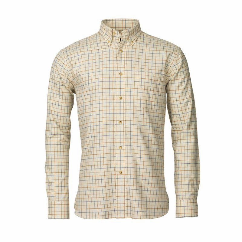 Laksen Jim Mens Tattersall Sporting Shirt - Denim/Sand/Reddish Surprise Offer Now Dont Miss This Steal