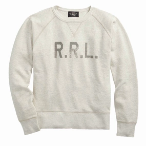 Rrl By Ralph Lauren Logo Fleece Pullover Oatmeal Heather Limited Stock Alert Save More Online
