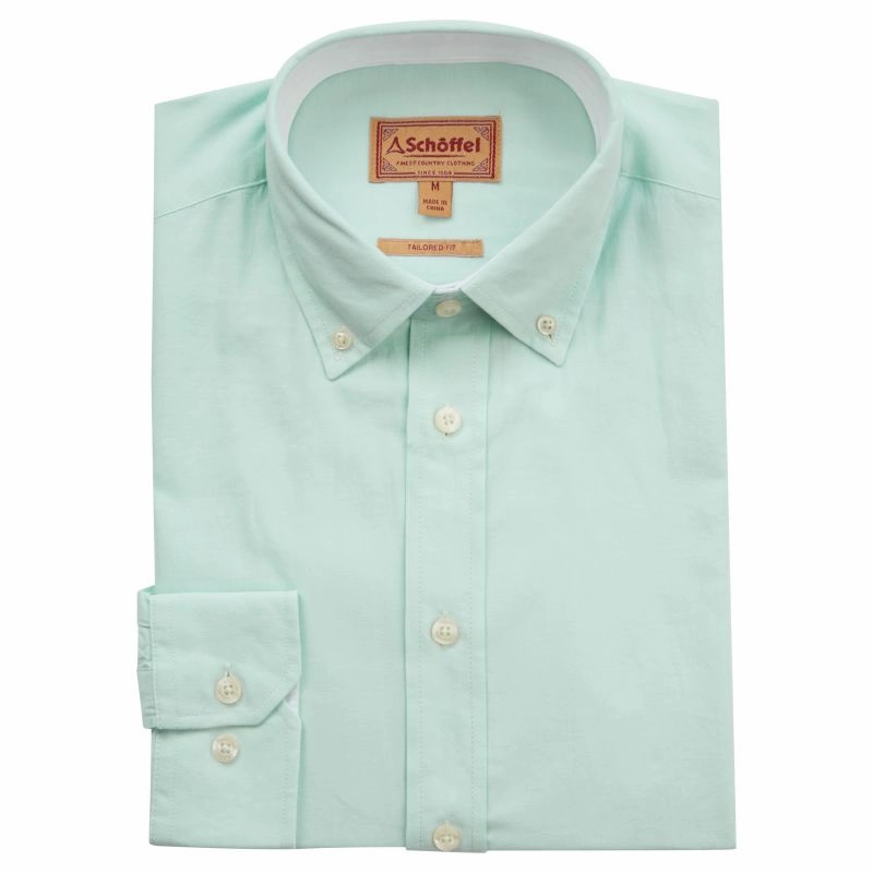 Schoffel Titchwell Tailored Fit Lightweight Mens Shirt - Pale Mint Gift Ideas Galore
