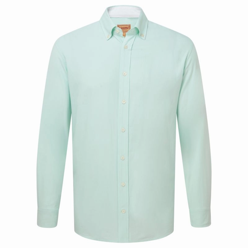 Flash Sale Now Today Only Savings Schoffel Titchwell Tailored Fit Lightweight Mens Shirt - Pale Mint