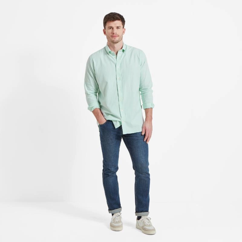 Hot Sale Frenzy Schoffel Titchwell Tailored Fit Lightweight Mens Shirt - Pale Mint