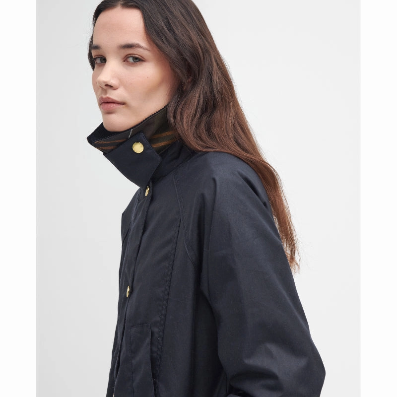 Barbour Modern Beadnell Ladies Wax Jacket - Navy/Classic Price Drop Today