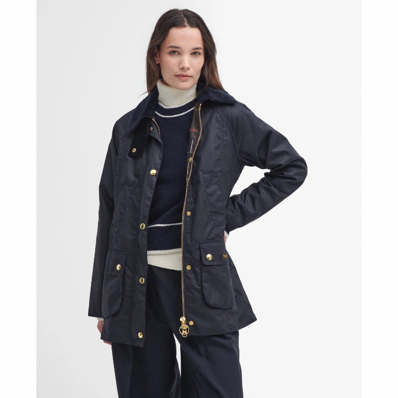 Barbour Modern Beadnell Ladies Wax Jacket - Navy/Classic Hot Savings Alert