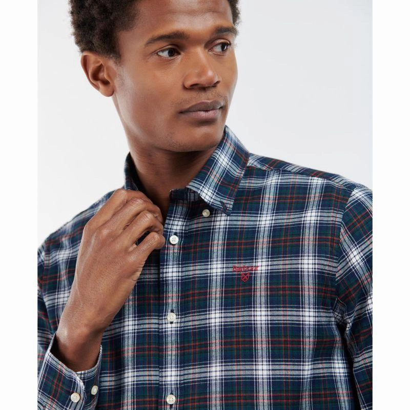 Hot Offer Ending Soon Flash Sale Alert Barbour Portland Mens Tailored Shirt - Navy