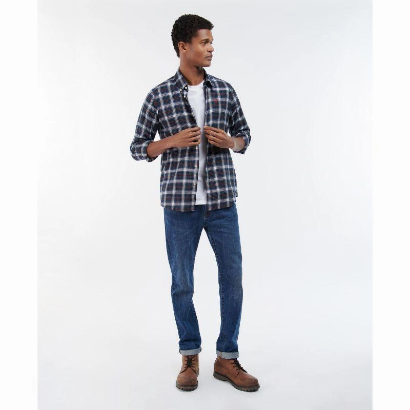 Barbour Portland Mens Tailored Shirt - Navy Hot Pick of the Day Gift Ideas Galore
