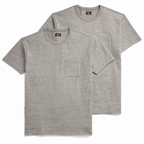 Trending Now Discount Rrl By Ralph Lauren Garment-Dyed Pocket T-Shirt Two-Pack Grey Heather