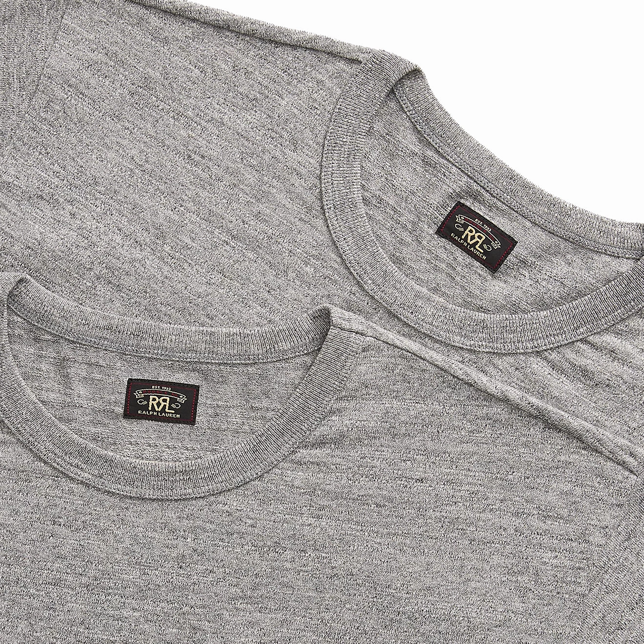 Price Slash Today Hot Discount Deal Rrl By Ralph Lauren Garment-Dyed Pocket T-Shirt Two-Pack Grey Heather