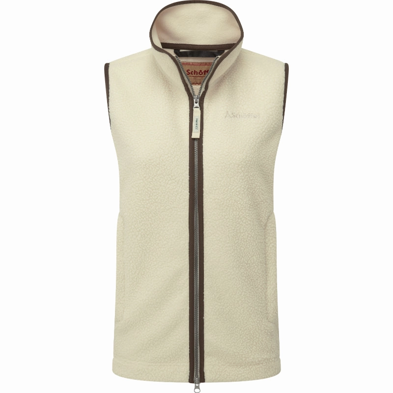 Schoffel Lyndon Retro Ladies Fleece Gilet - Ecru Today Only Hot Sale