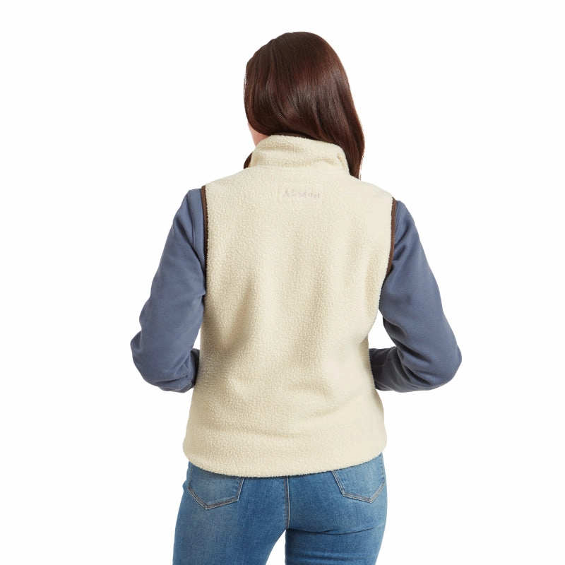 Schoffel Lyndon Retro Ladies Fleece Gilet - Ecru Save More Online Perfect Gift Offer