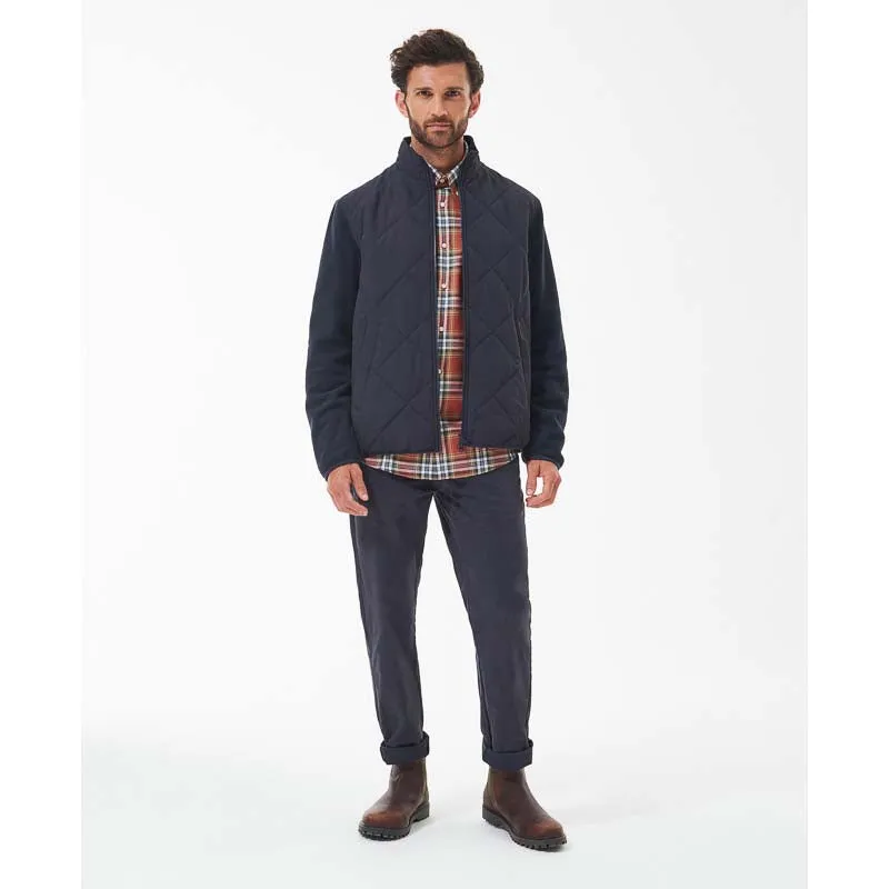 Instant Savings Inside Special Deal Frenzy Barbour Hybrid Mens Fleece Jacket - Navy