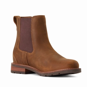 Ariat Wexford Waterproof Ladies Chelsea Boot - Weathered Brown Save Today Event