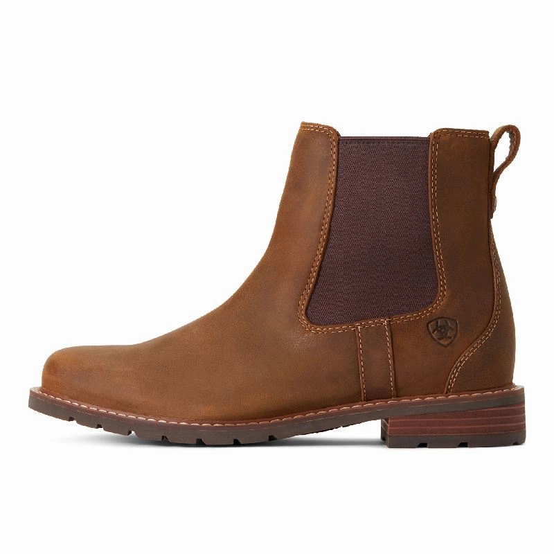 Limited Stock Hot Deal Ariat Wexford Waterproof Ladies Chelsea Boot - Weathered Brown
