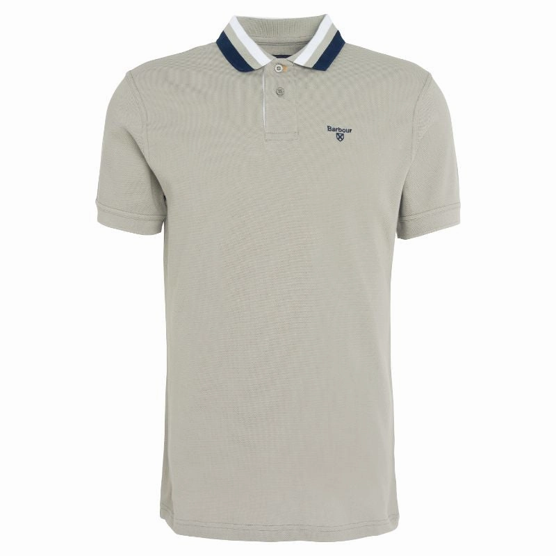 Limited Time Steal Barbour Hawkeswater Tipped Mens Polo Shirt - Forest Fog