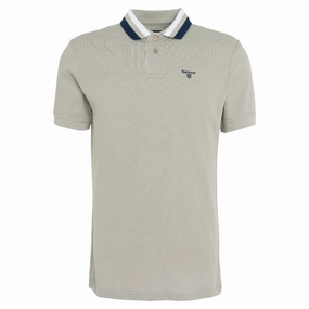 Limited Time Steal Barbour Hawkeswater Tipped Mens Polo Shirt - Forest Fog