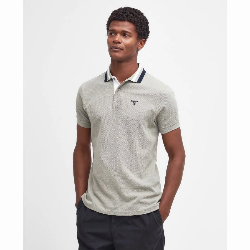 Shop Grab Now Hot Offer Frenzy Barbour Hawkeswater Tipped Mens Polo Shirt - Forest Fog