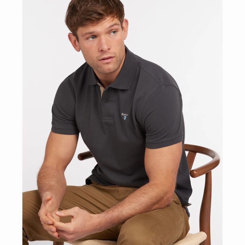 Barbour Tartan Pique Mens Polo Shirt - Navy/Dress Big Savings Today Mega Discount Event