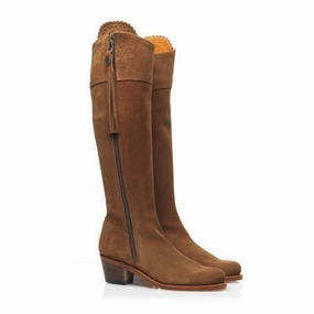 Fairfax & Favor Heeled Regina Sporting Fit Ladies Suede Boot - Tan Shop Today Save Limited Stock Deals