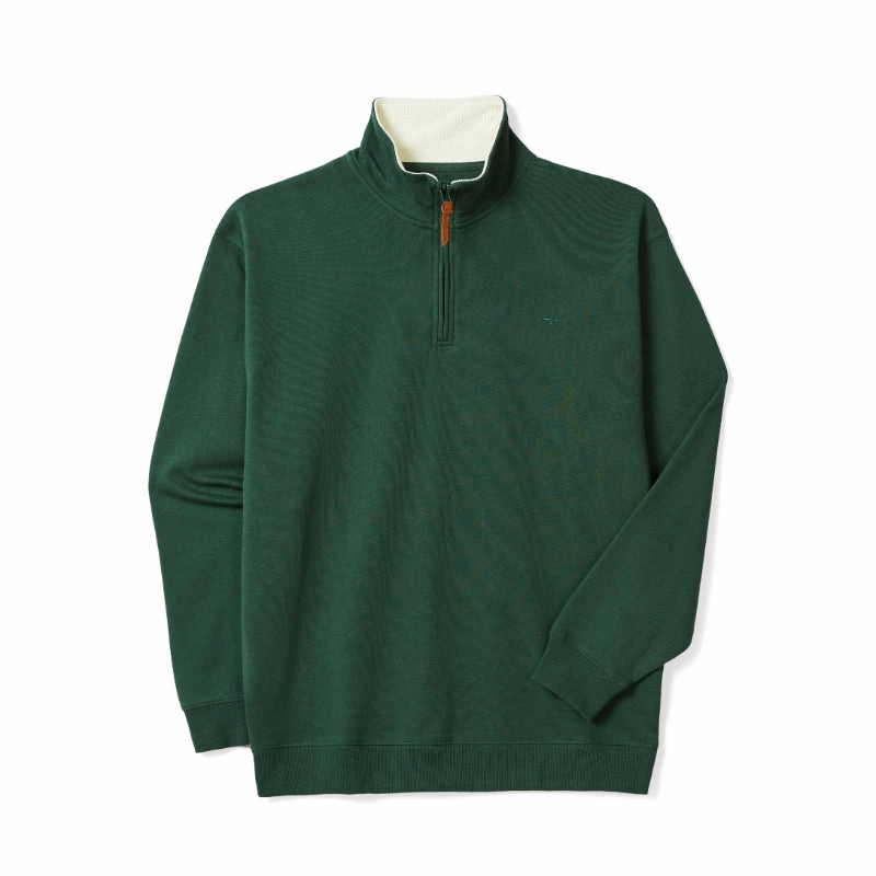 R.M.Williams Mulyungarie Mens 1/4 Zip Sweater - Bottle Green Todays Hot Savings Todays Special Picks