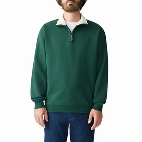 Today Only Hot Pick Grab Todays Deal R.M.Williams Mulyungarie Mens 1/4 Zip Sweater - Bottle Green