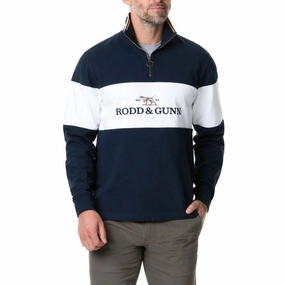 Mega Discount Event Today Only Offer Rodd & Gunn Foresters Peak 1/4 Zip Jumper  - Midnight