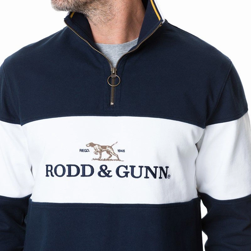 Rodd & Gunn Foresters Peak 1/4 Zip Jumper  - Midnight Today Only Steal