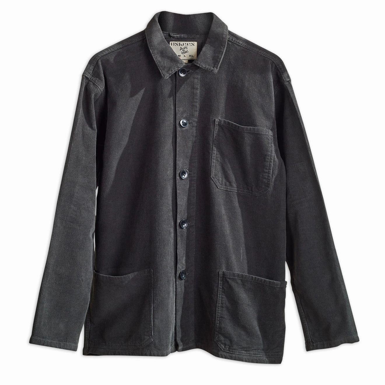 Uskees 3001 Buttoned Cord Overshirt Faded Black Flash Deal Alert Today Only Discount