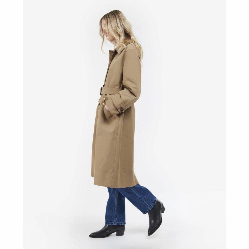 Big Hot Sale Hot Clearance Now Barbour Opal Ladies Showerproof Trench - Rosewood/Rosewood Tartan