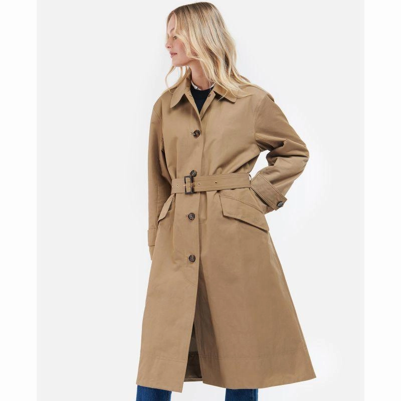 Todays Special Savings Barbour Opal Ladies Showerproof Trench - Rosewood/Rosewood Tartan