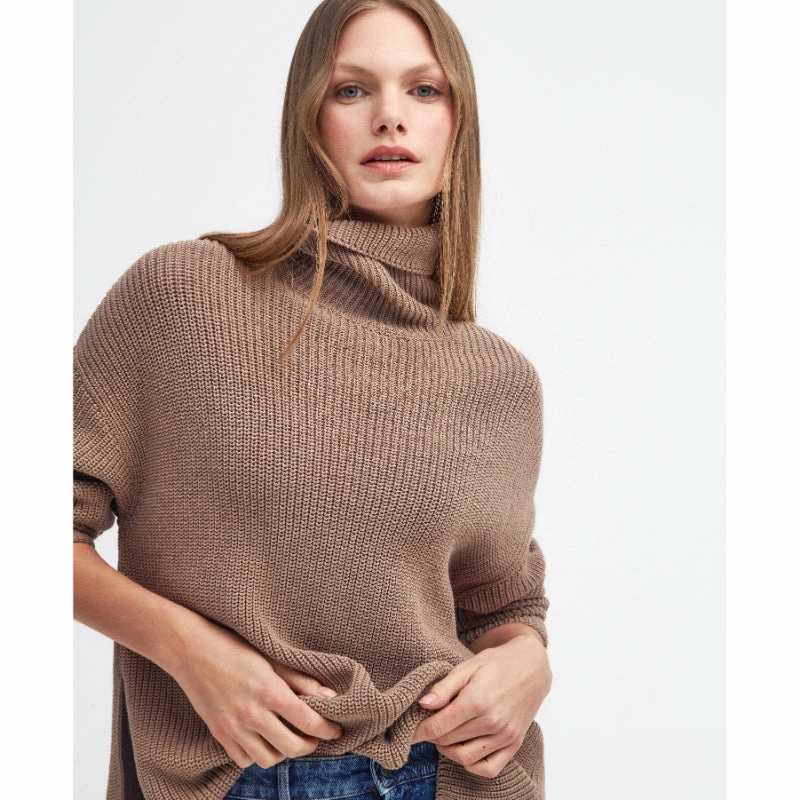 Deal Frenzy Today Barbour Rib Stitch Knitted Ladies Cape - Honey