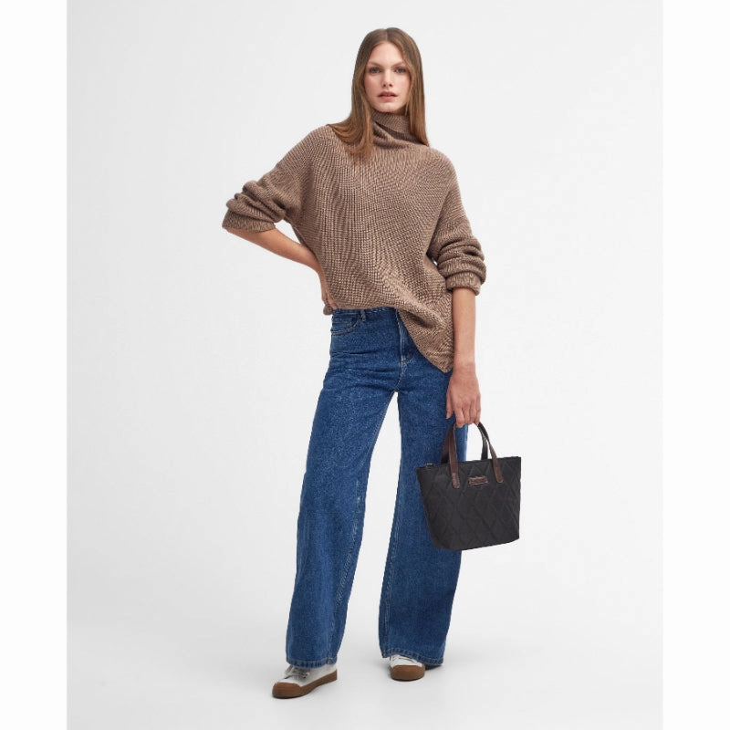 Big Hot Sale Barbour Rib Stitch Knitted Ladies Cape - Honey