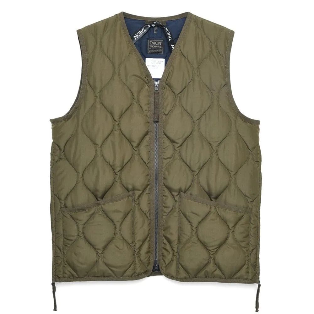 Save More Online Dont Miss This Deal Taion Military Zip V Neck Vest D. Olive