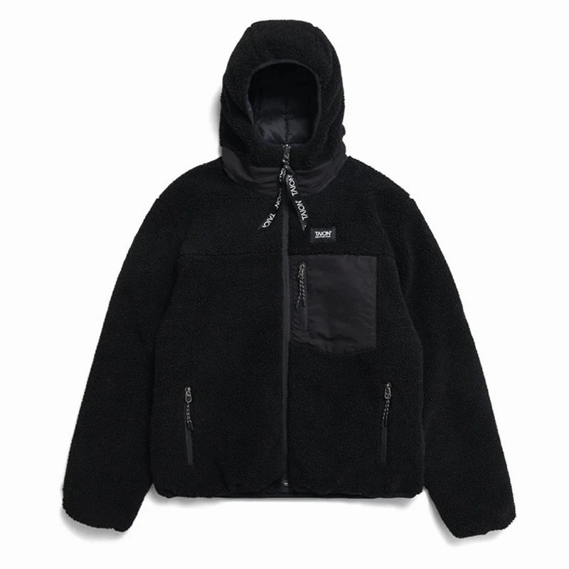 Dont Miss This Offer Exclusive Holiday Deal Taion Down Boa Reversible Hoodie Black / Black