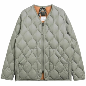 Limited Stock Hot Deal Taion Womens Military V Neck W-Zip Down Jacket Dark Sage Green